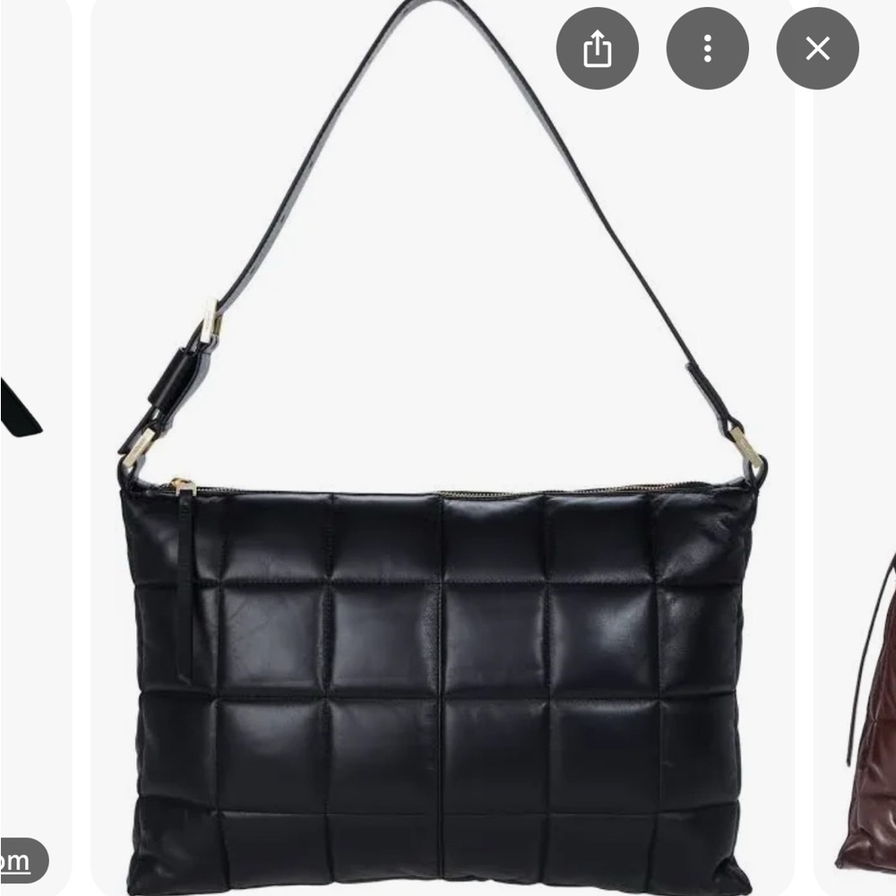 AllSaints Quilted Lambskin Edbury Quilted Bag. Black